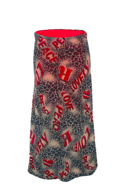 RED LEOPARD HALF LINED MESH SKIRT - 2XS HISSY FIT LTD