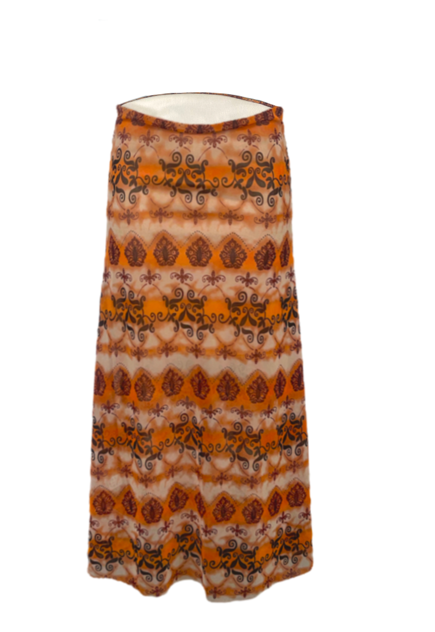 ORANGE GRUNGE HALF LINED MESH SKIRT - 2XS HISSY FIT LTD