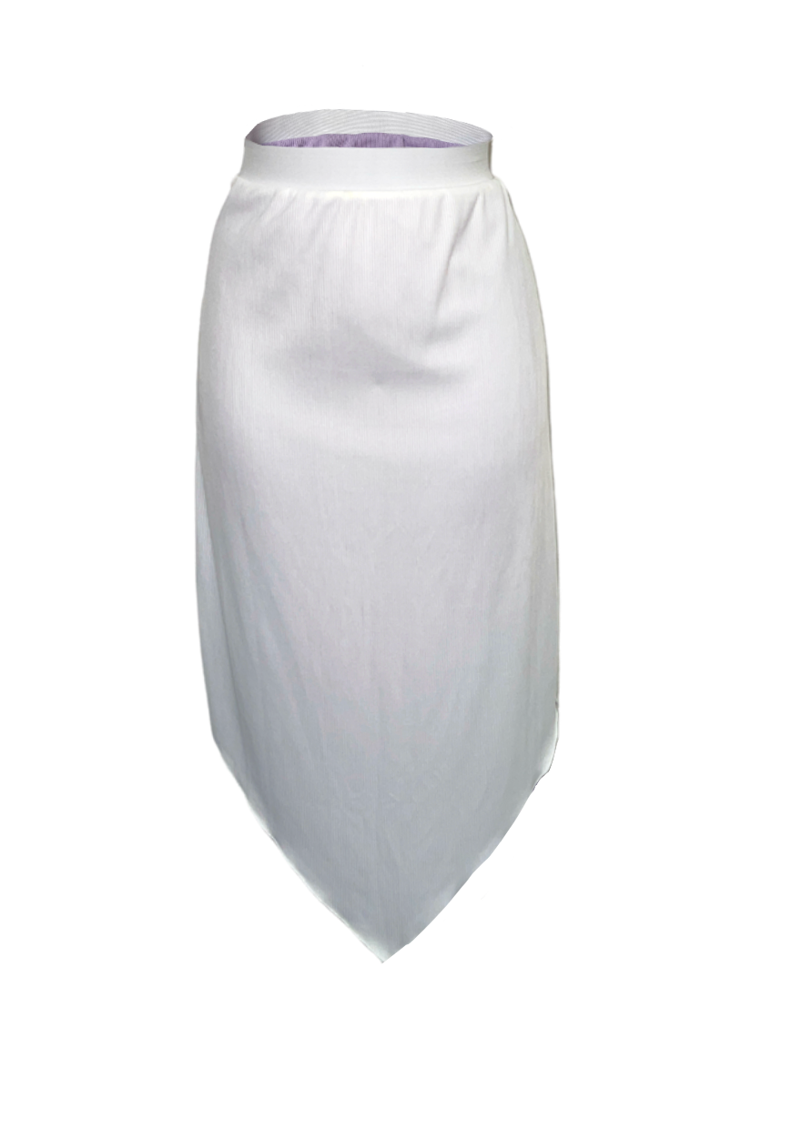 LILAC/WHITE REVERSIBLE POINTED HEM SKIRT - 4XL HISSY FIT LTD