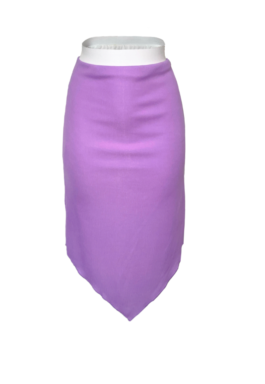 VIOLET/WHITE REVERSIBLE POINTED HEM SKIRT - 3XL HISSY FIT LTD