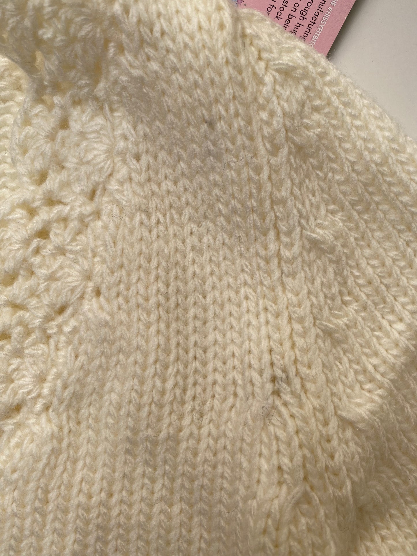 CREAM CROCHET TRIM CARDIGAN (0011) 12 - IMPERFECT - HISSY FIT LTD