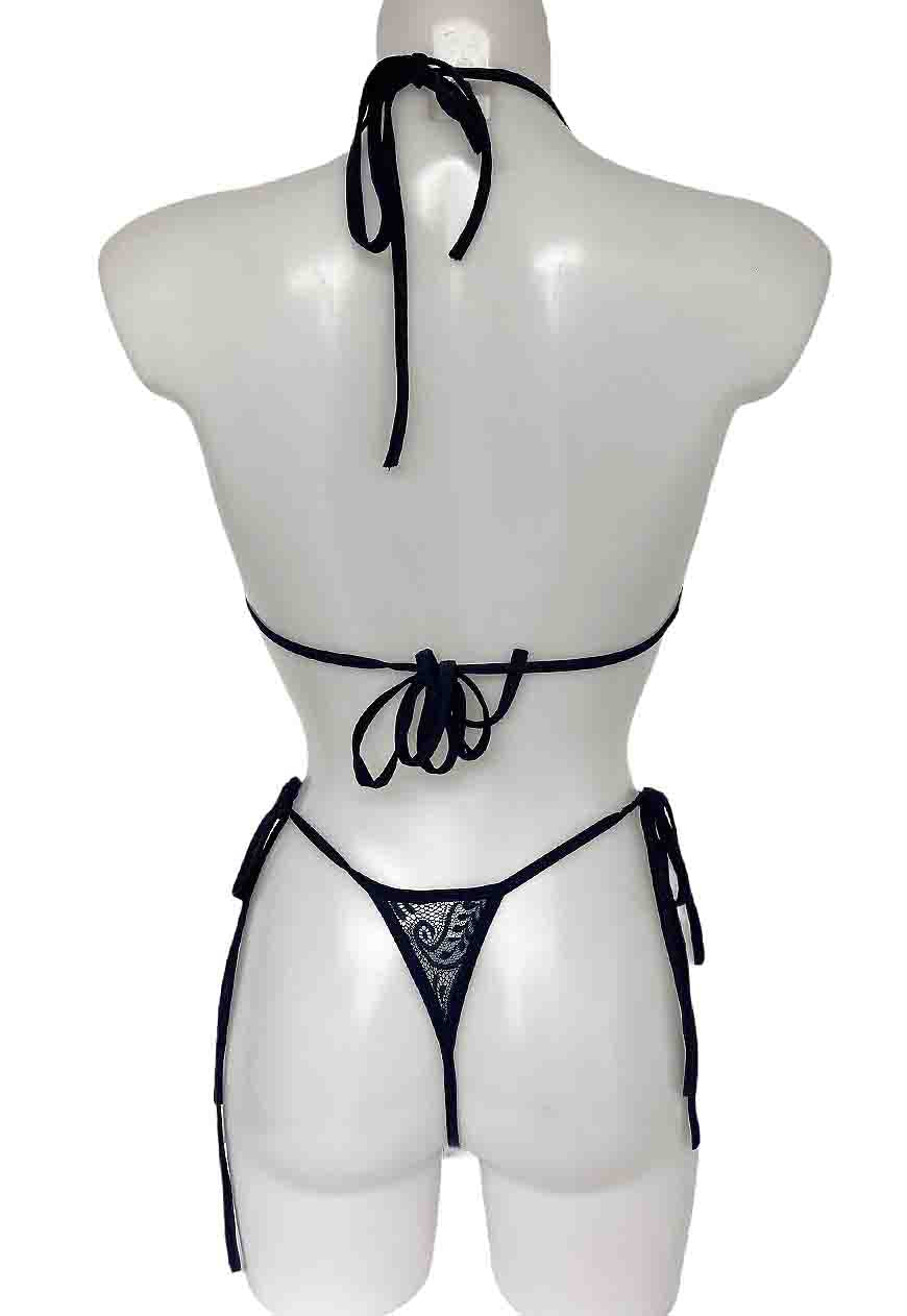 NAVY LACE THONG - XS (UK 4/6) HISSY FIT LTD