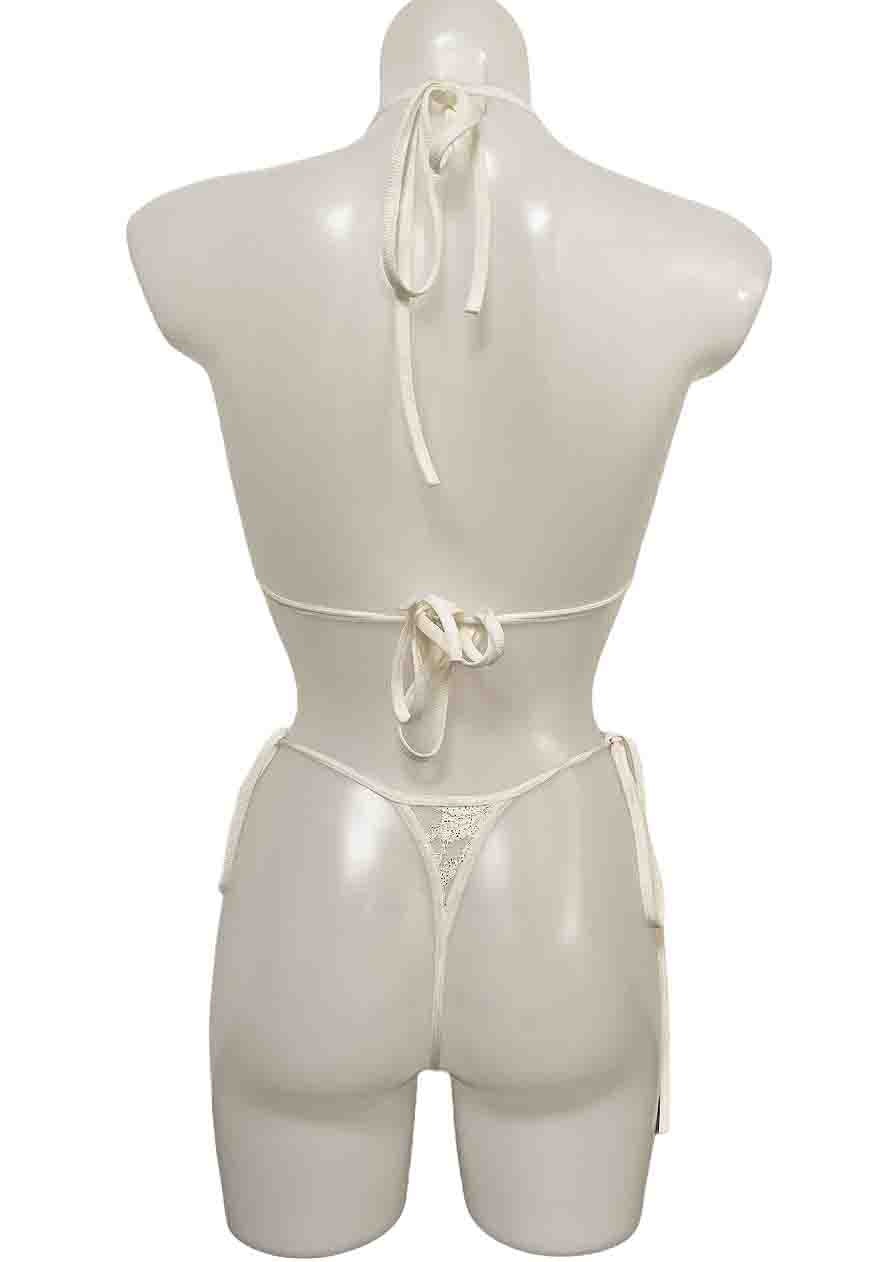 CREAM SHIMMER LACE BRA - XS (CUPS A/B) HISSY FIT LTD