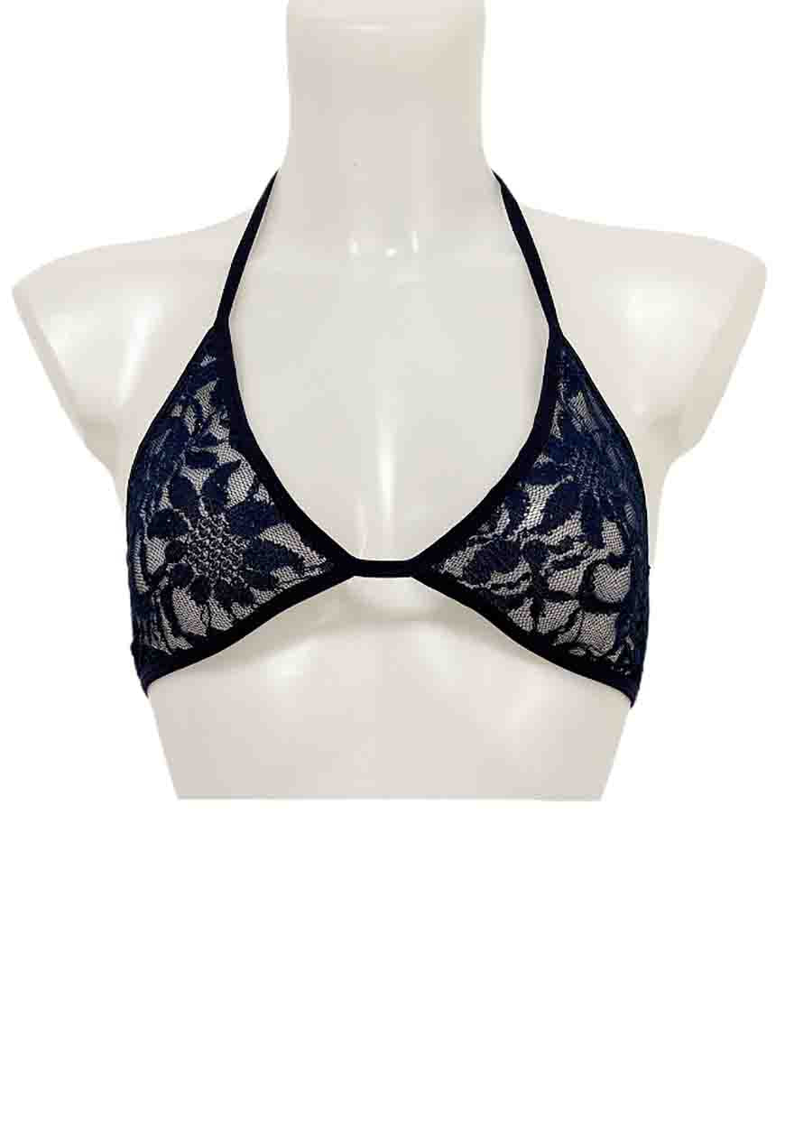 NAVY SHIMMER LACE BRA - XS (CUPS A/B) HISSY FIT LTD