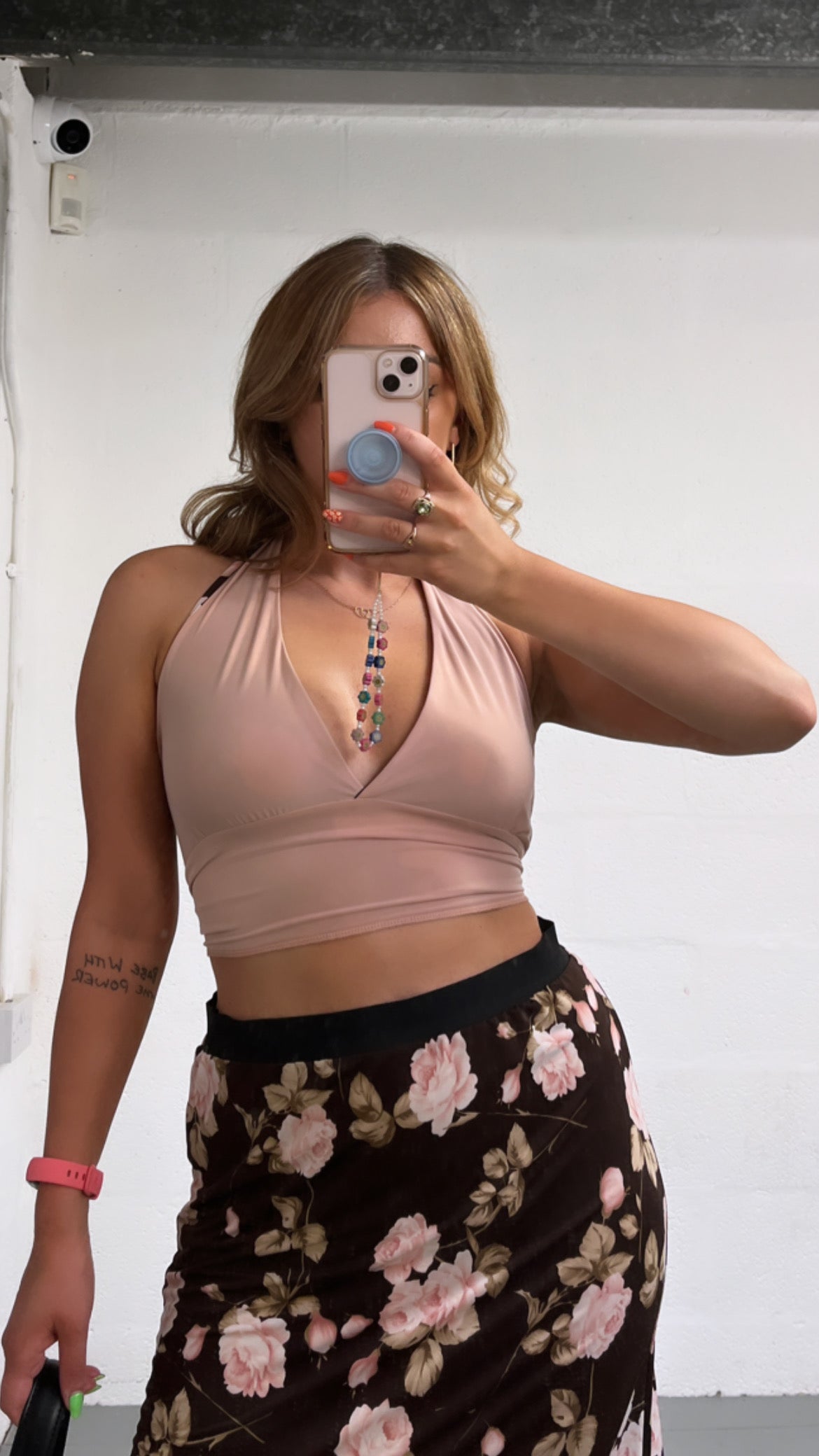 PINK/BROWN ROSE REVERSIBLE HALTER TOP - HISSY FIT LTD