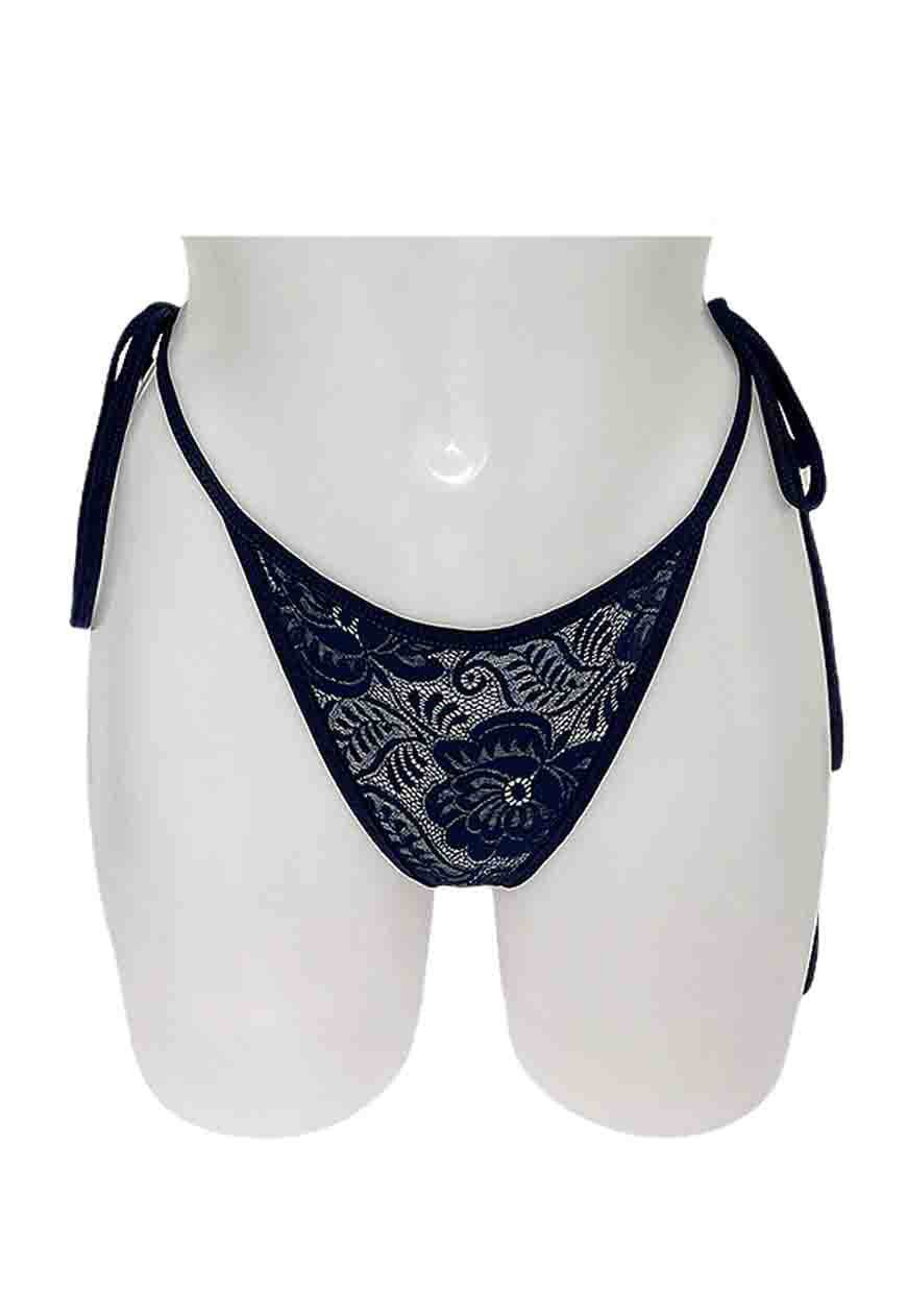 NAVY LACE THONG - XS (UK 4/6) HISSY FIT LTD