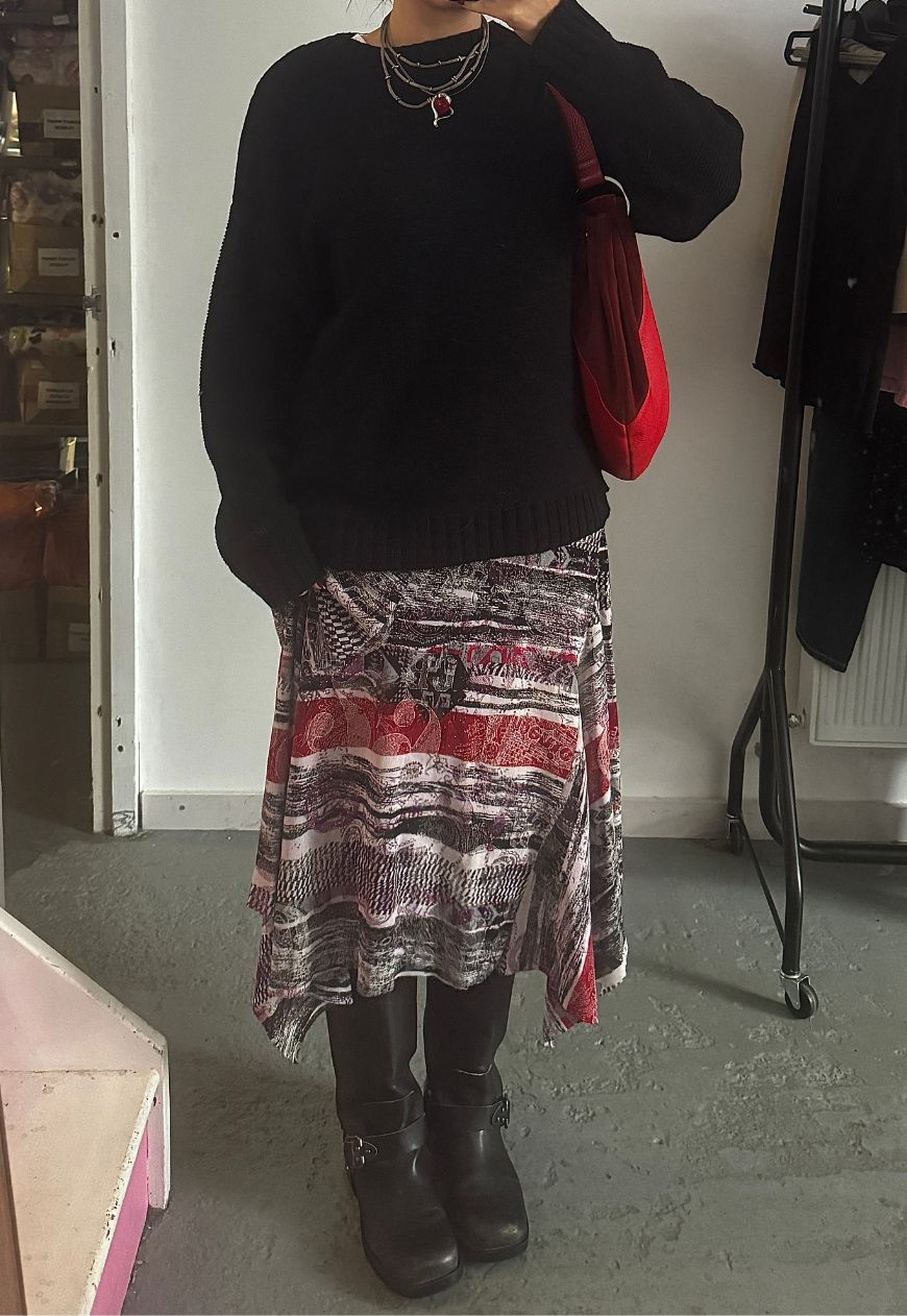 newspaper mesh swish skirt