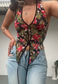 OFFCUTS TROPICAL POINTED HALTER TOP