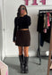black slinky cropped top