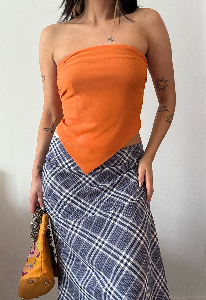 orange/purple reversible hankie top