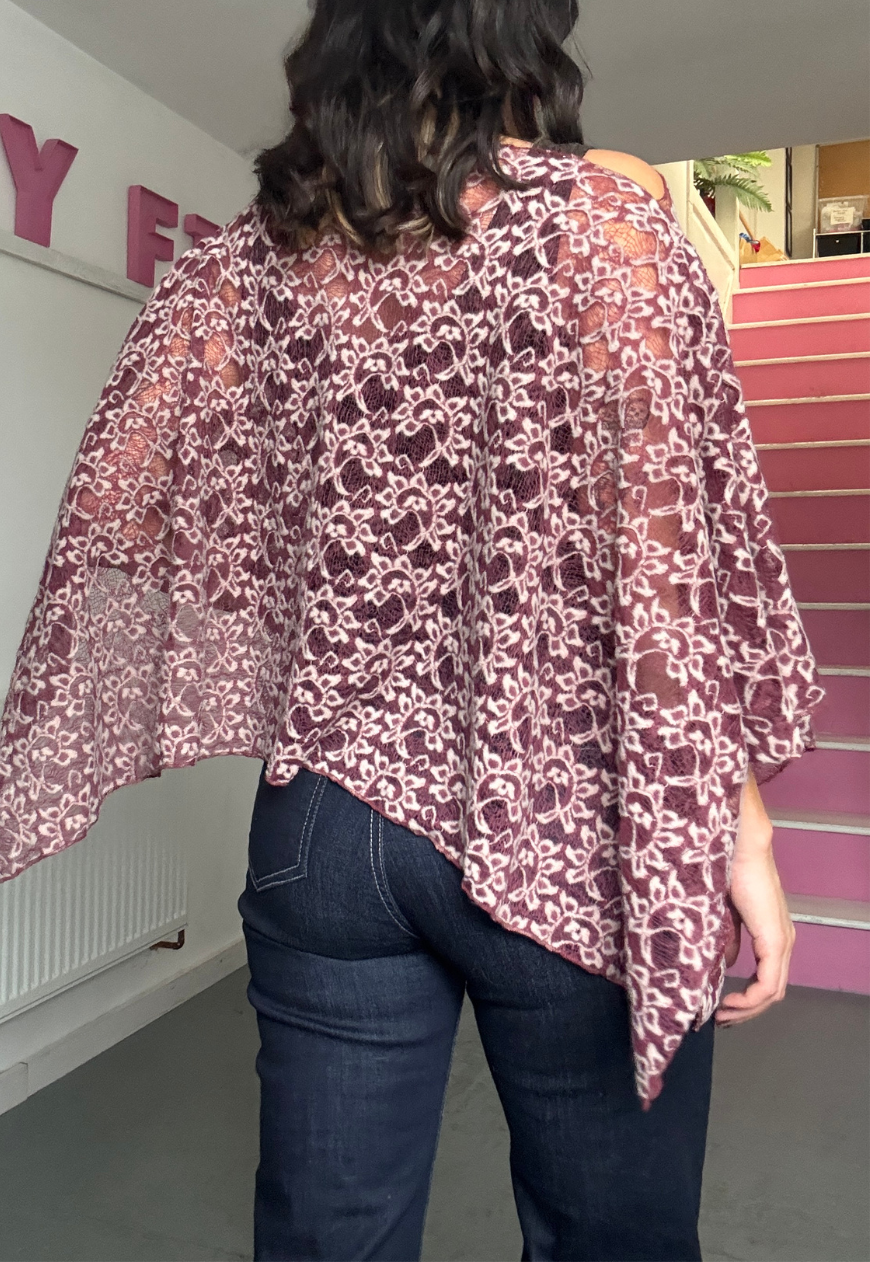 pink indian mango poncho - square