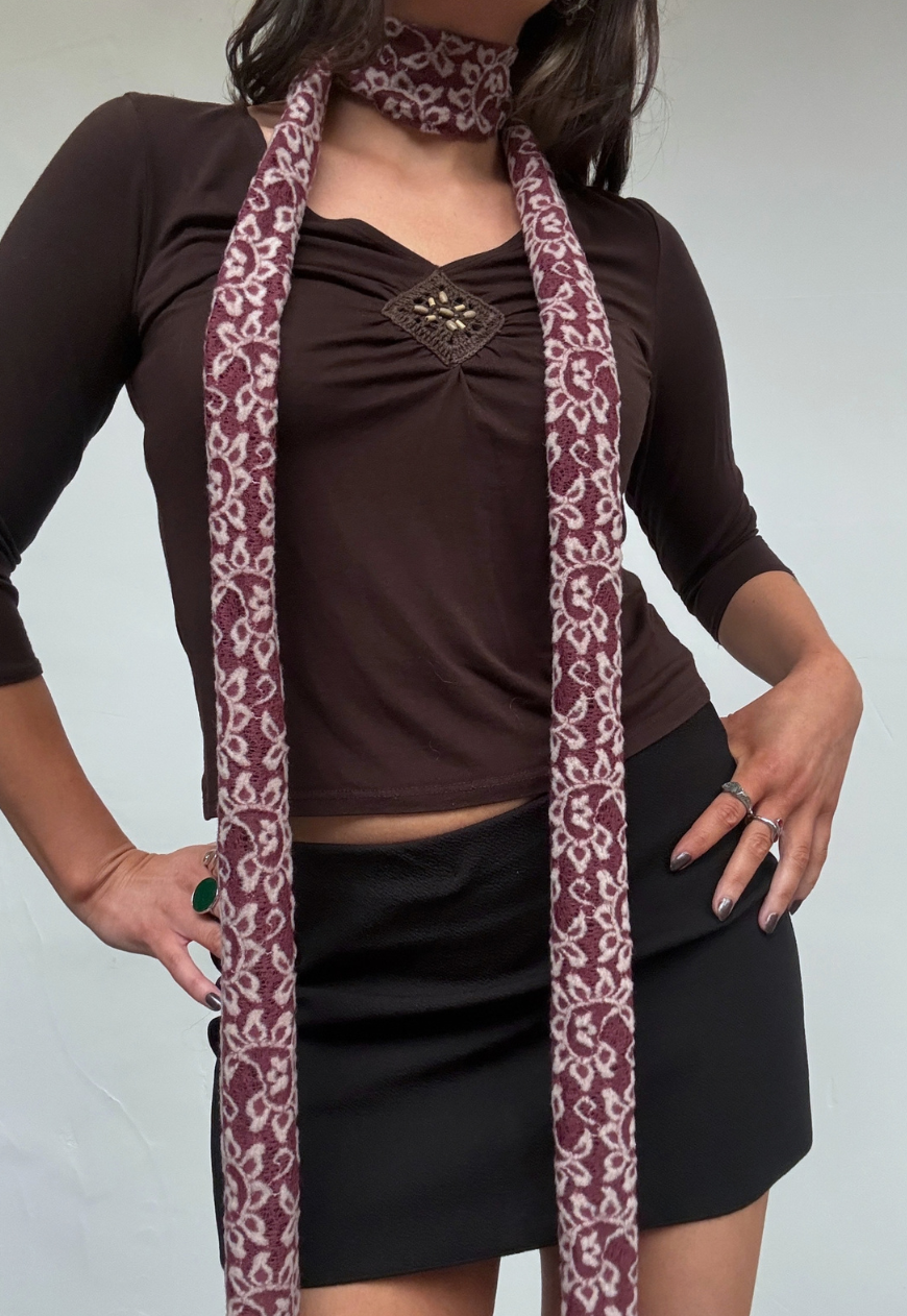 pink indian mango skinny scarf