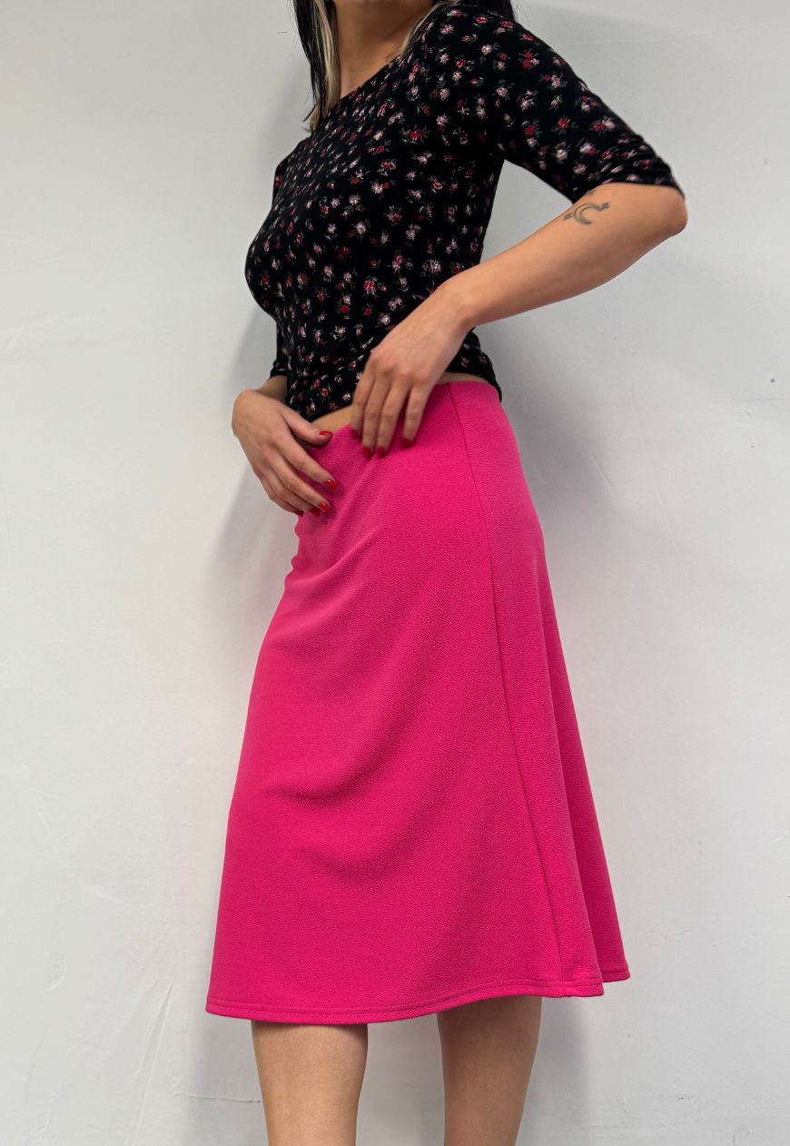 pink midi skirt