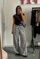 check reversible straight leg trouser