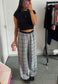check reversible straight leg trouser