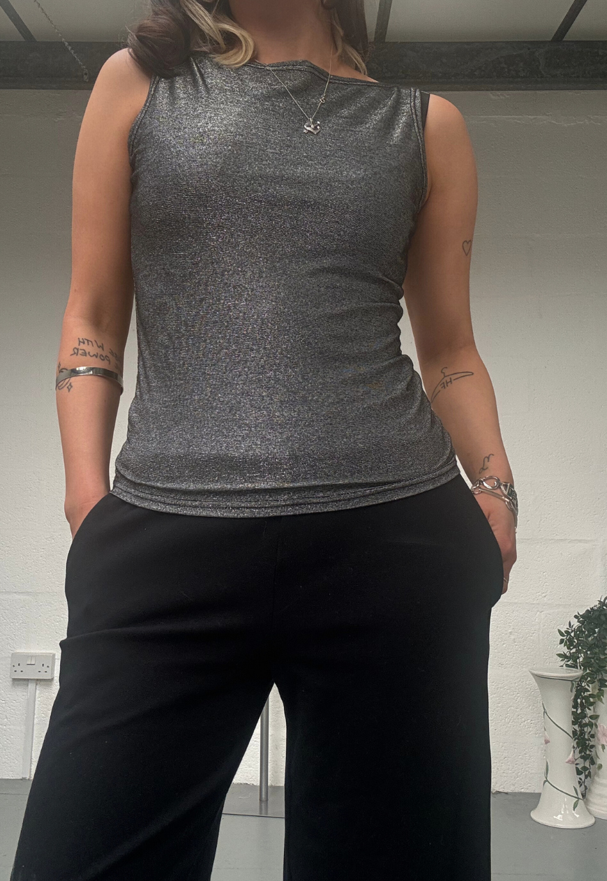 MULTIWAY MIXED METAL SLASH NECK TOP *COMING SOON* - XS HISSY FIT LTD