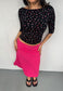 pink midi skirt