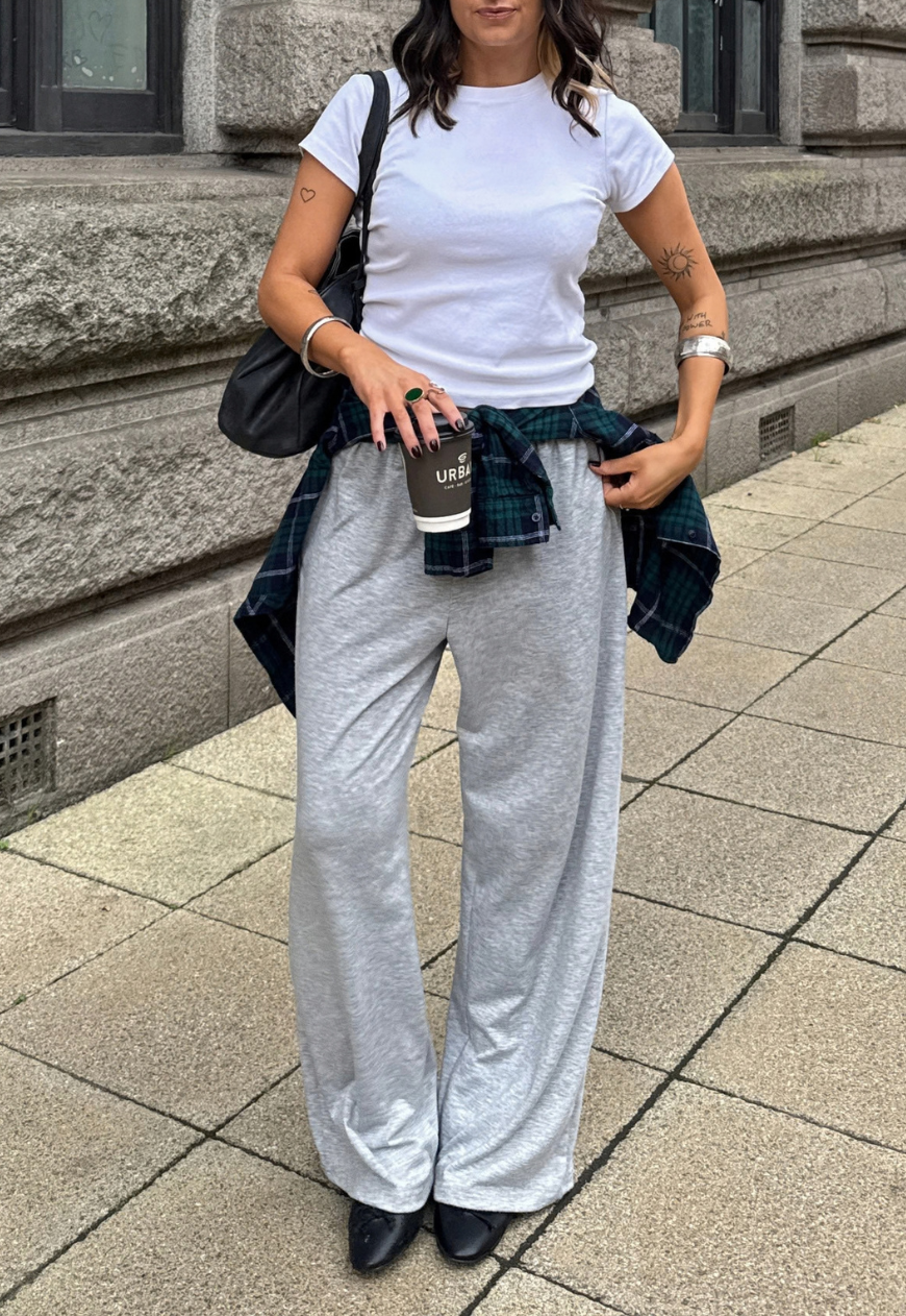 grey soft trousers