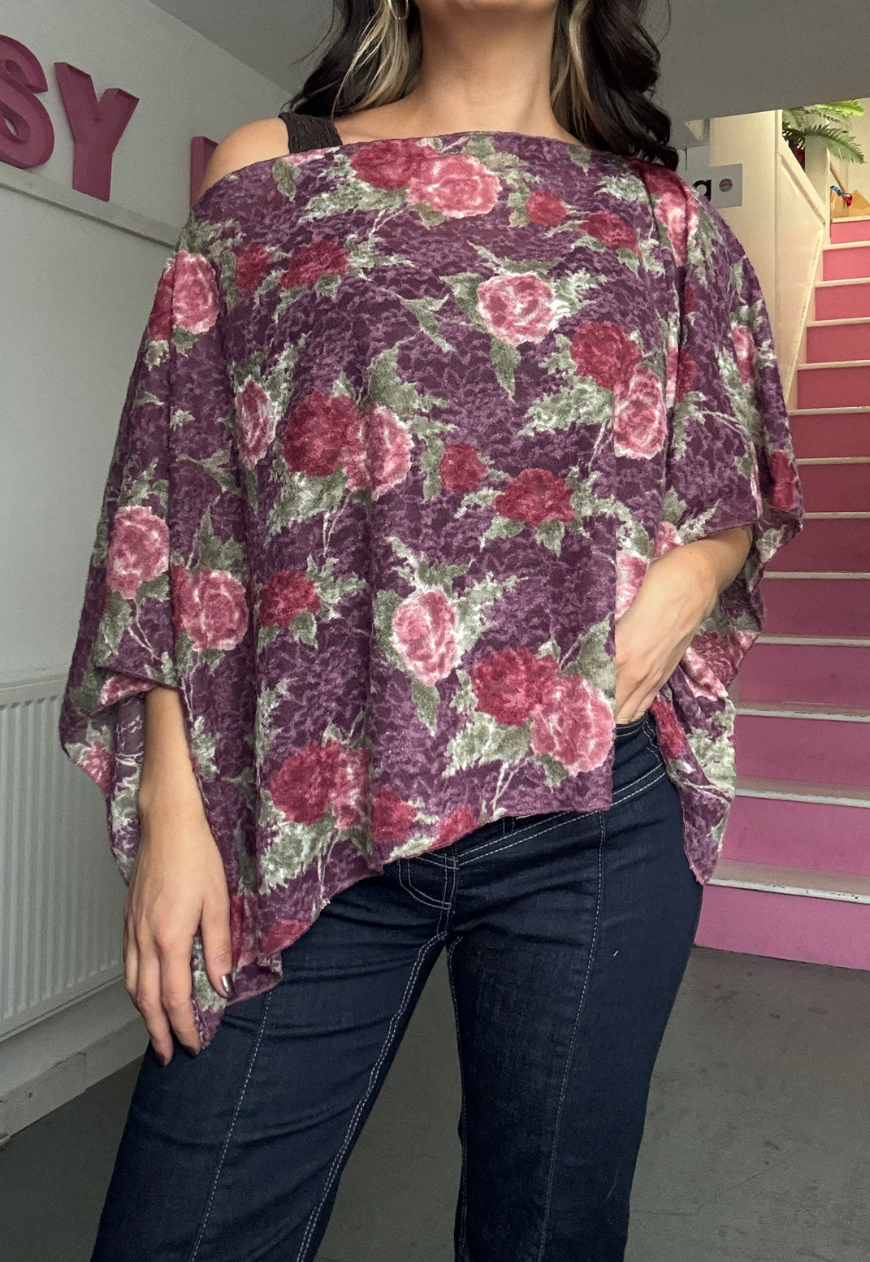 purple rose poncho