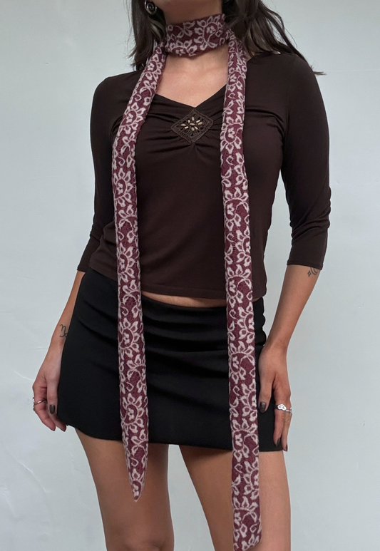 pink indian mango skinny scarf