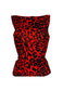 red leopard slash neck top
