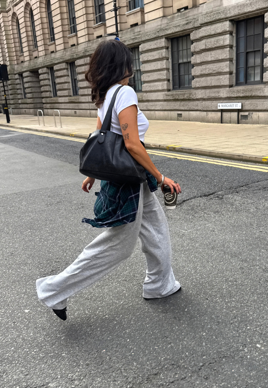 grey soft trousers