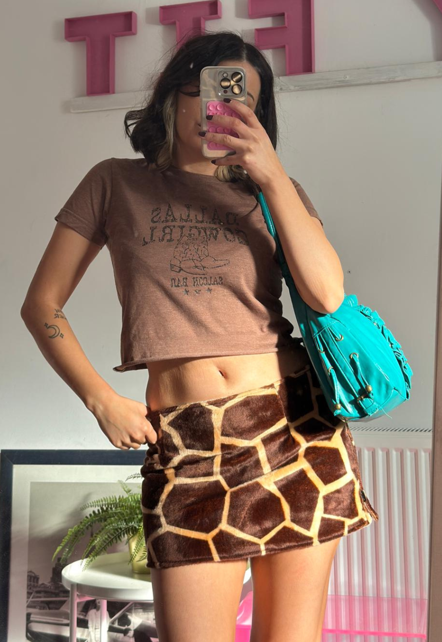 COW/GIRAFFE REVERSIBLE MINI SKIRT *PRE-ORDER*