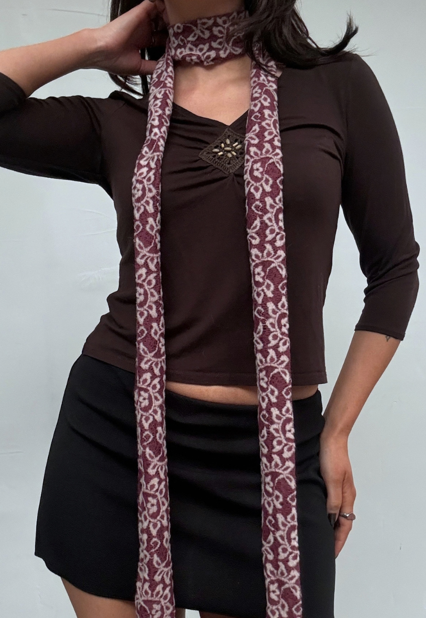 pink indian mango skinny scarf