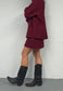 wine hissy knit mini skirt