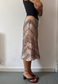 gold satin & lace midi skirt