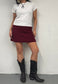 wine hissy knit mini skirt