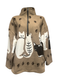 beige cat print fleece
