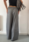 grey stripe wide leg trousers