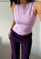 lilac slash neck top