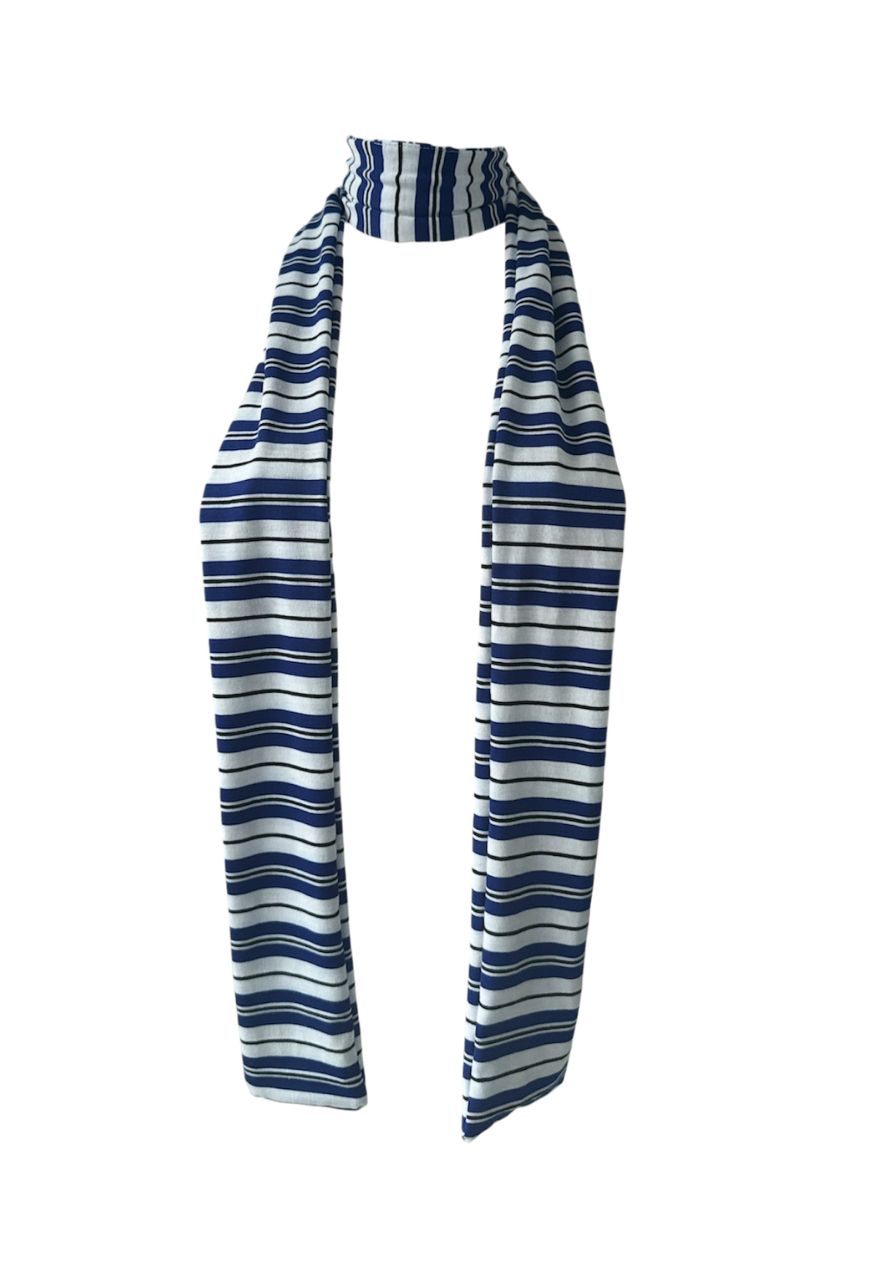 blue stripe skinny scarf