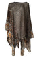 brown paisley mesh poncho *pre-order*