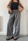 grey stripe wide leg trousers