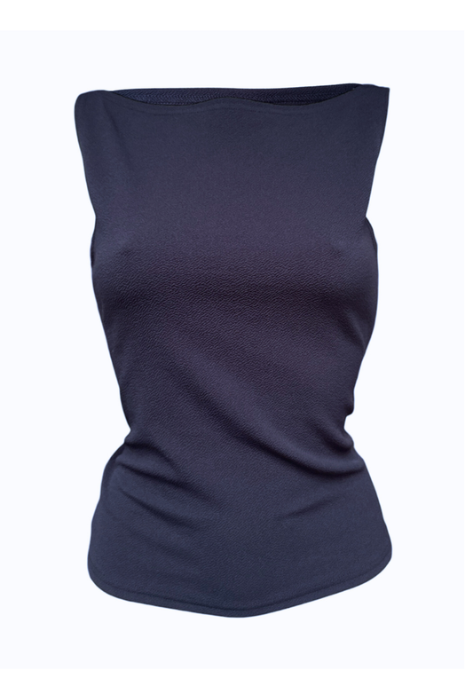 navy slash neck top *coming soon*