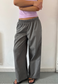 grey stripe wide leg trousers