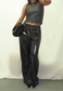 silver sparkle slash neck top