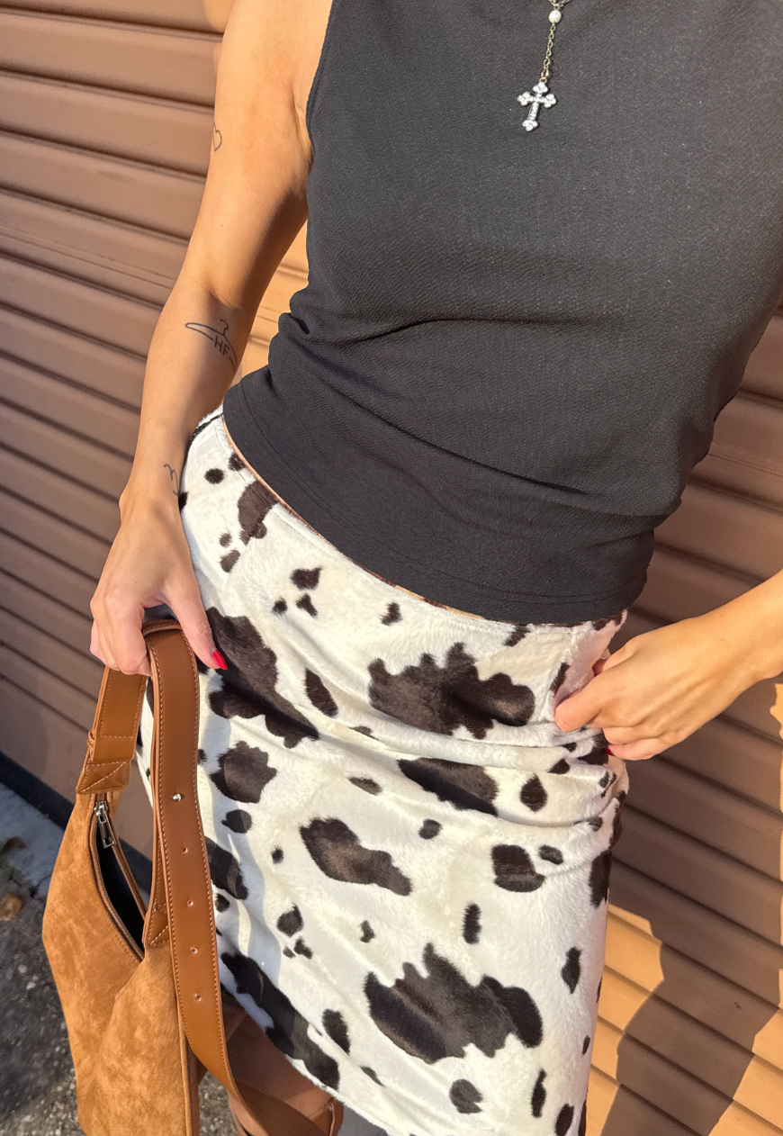 cow/giraffe reversible skirt