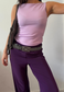 lilac slash neck top