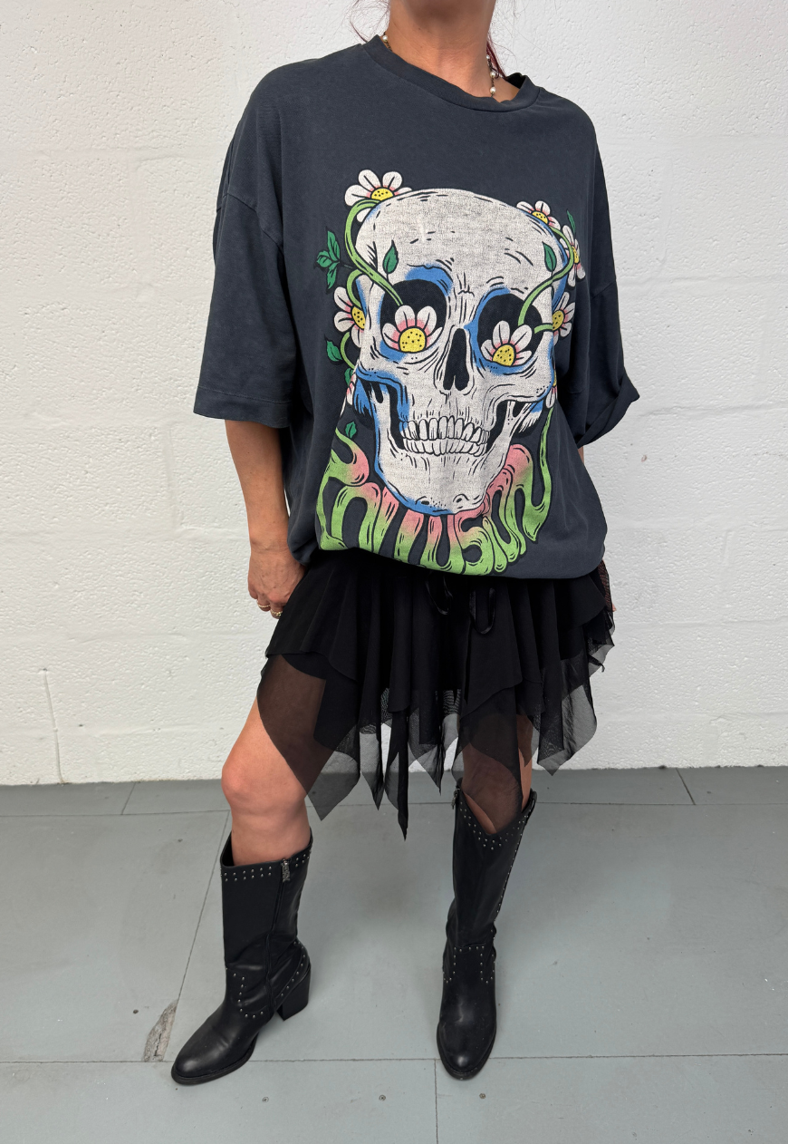 reclaimed vintage black angel corset set