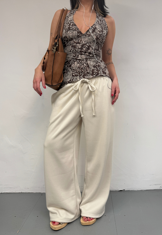 white chocolate soft trousers