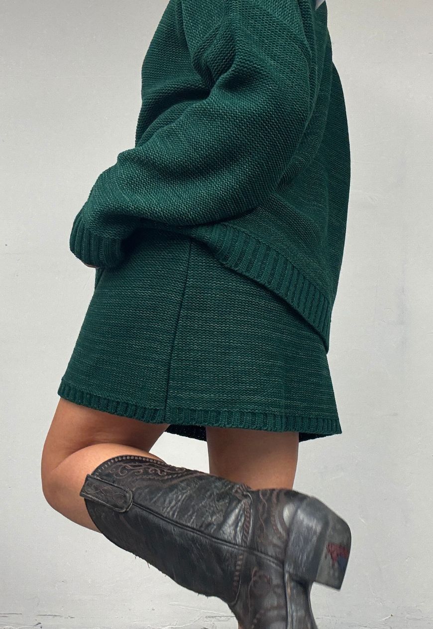 emerald hissy knit mini skirt