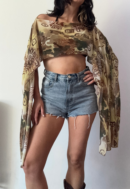 brown swirl cape