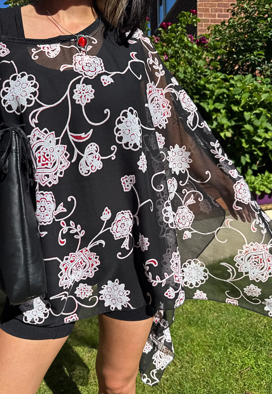 black flower mesh poncho *launching 14.06.26 20:00BST*