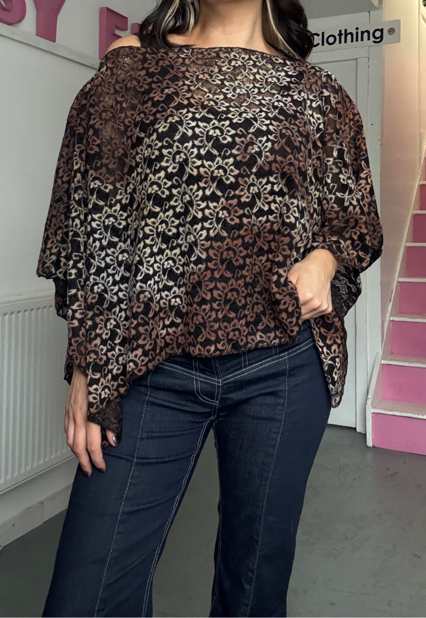 black indian mango poncho - square