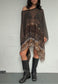brown paisley mesh poncho *pre-order*