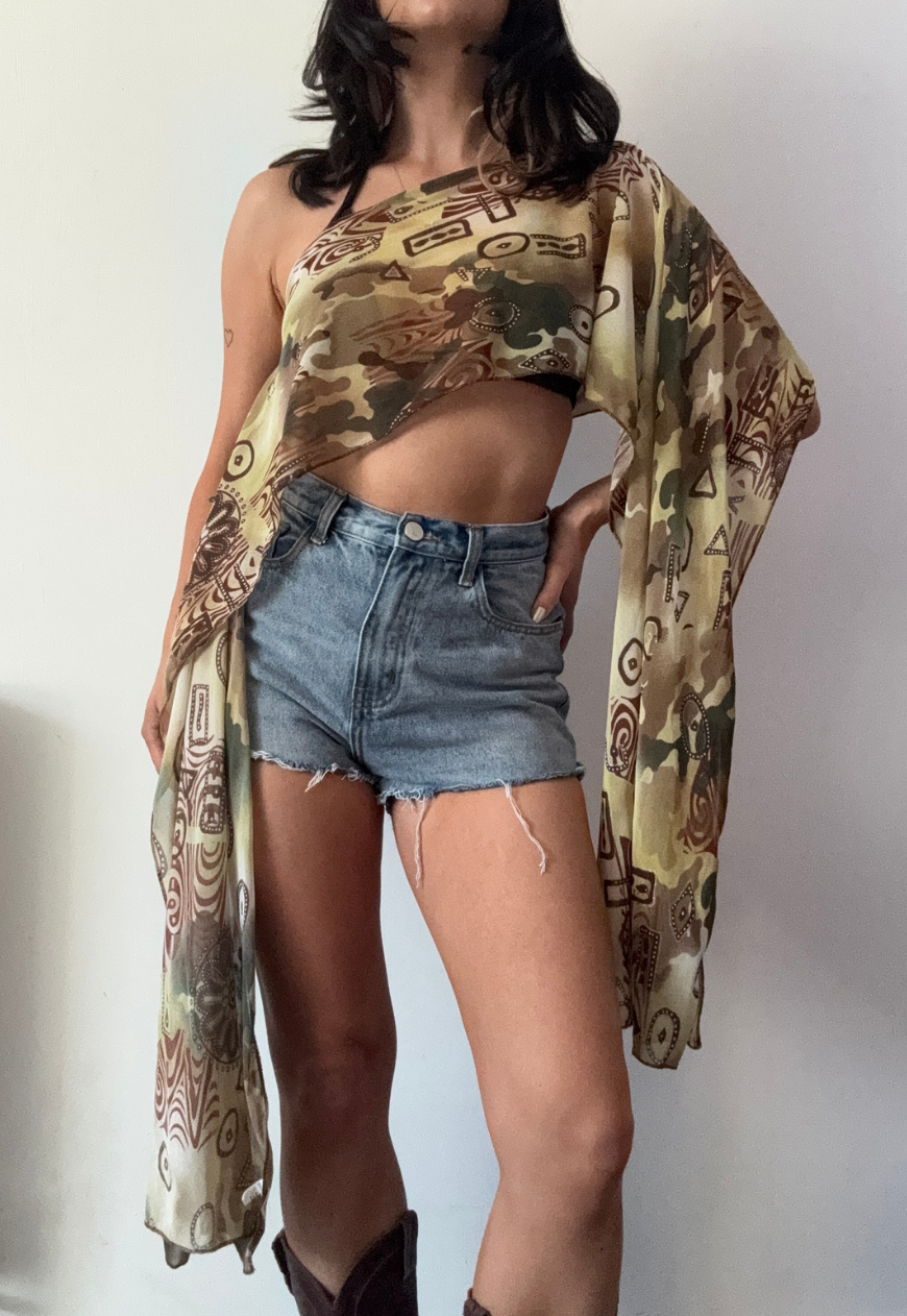 brown swirl cape
